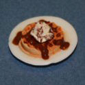 Dollhouse Miniature Waffle Plate with Ice Cream